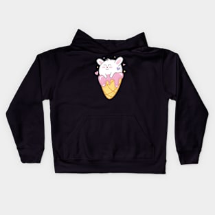 Cute Rabbit Ice Cream Art Design Kids Hoodie